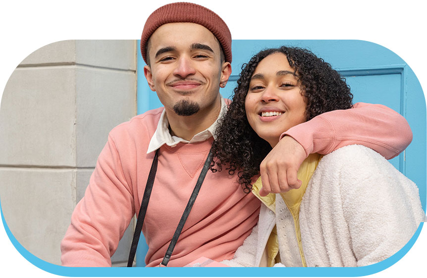 Couple Sitting on Stoop